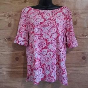 Lauren Ralph Lauren Red white paisley shirt S XL